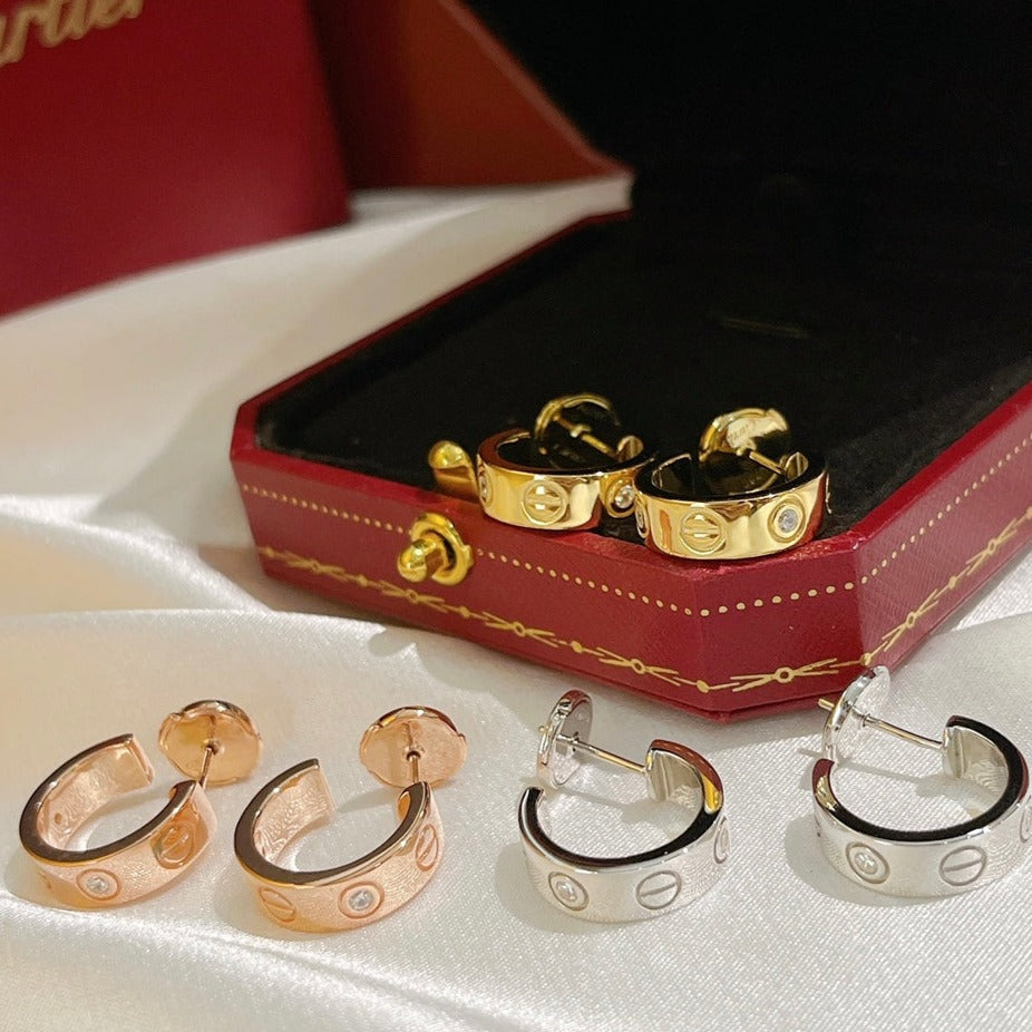 [Zalyn Jewelry ]LOVE EARRINGS 5.7MM 2 DIAMONDS