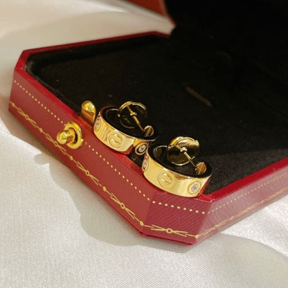 [Zalyn Jewelry ]LOVE EARRINGS 5.7MM 2 DIAMONDS