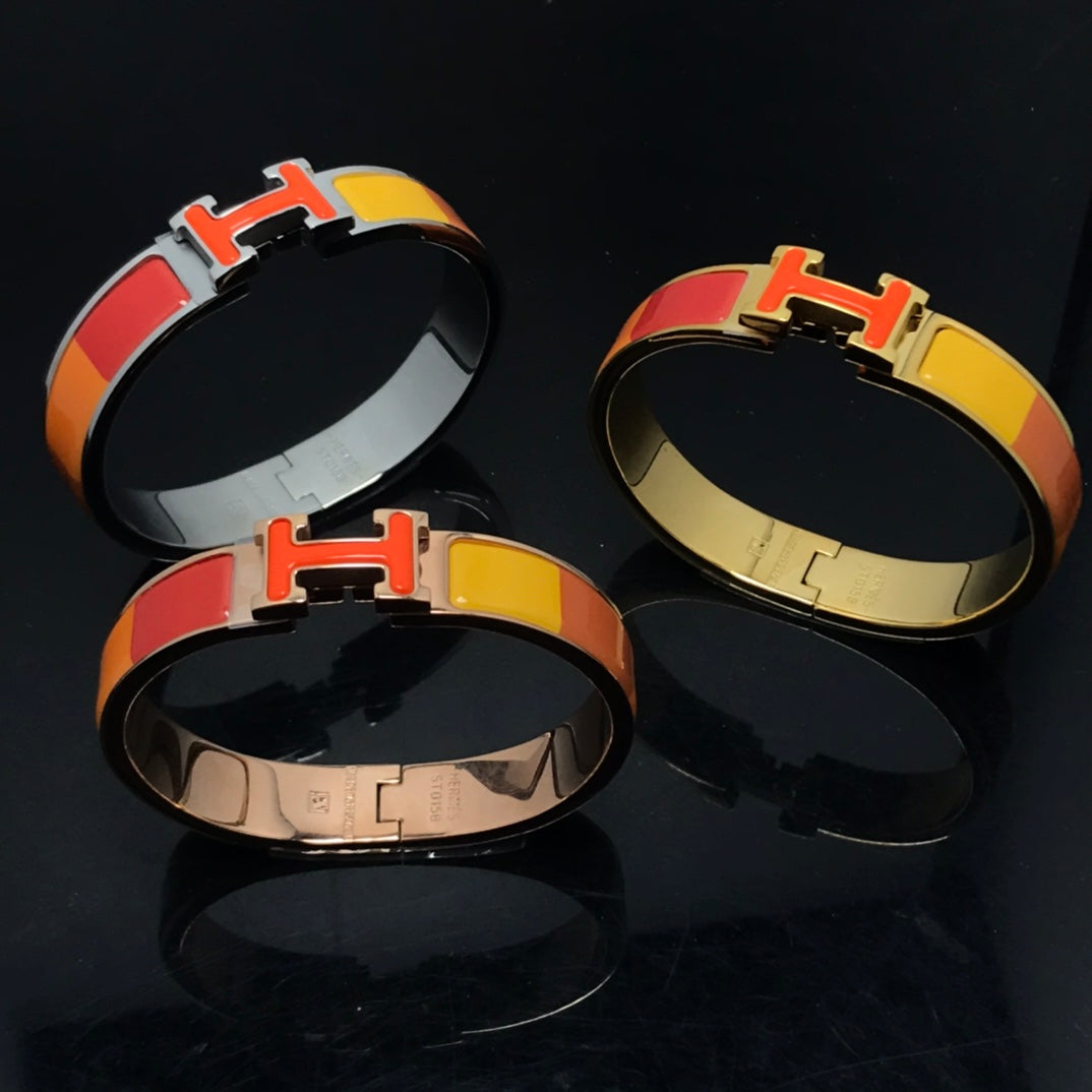 [Zalyn]H BRACELET ORANGE RAINBOW CERAMIC