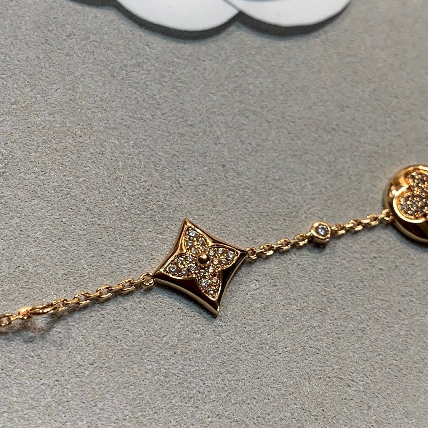 [Zalyn]STAR AND SUN 4 MOTIFS GOLD DIAMONDS BRACELET
