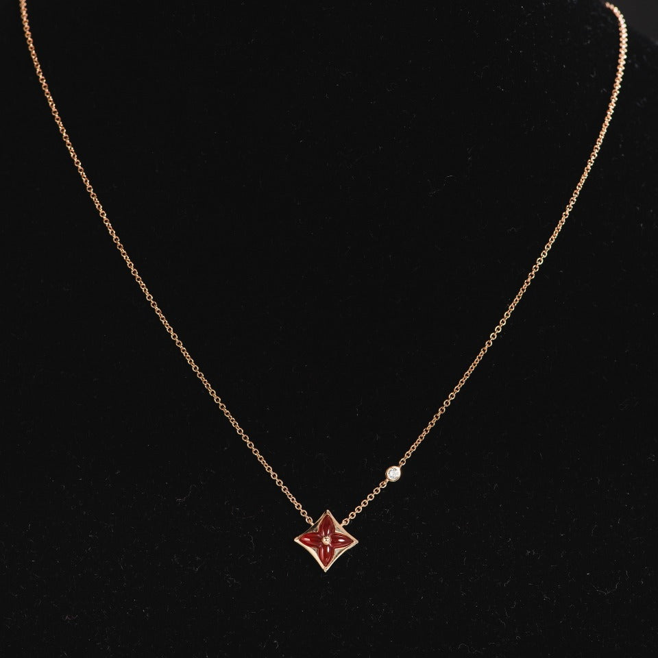 [Zalyn]STAR NECKLACE ROSE GOLD 1 DIAMOND