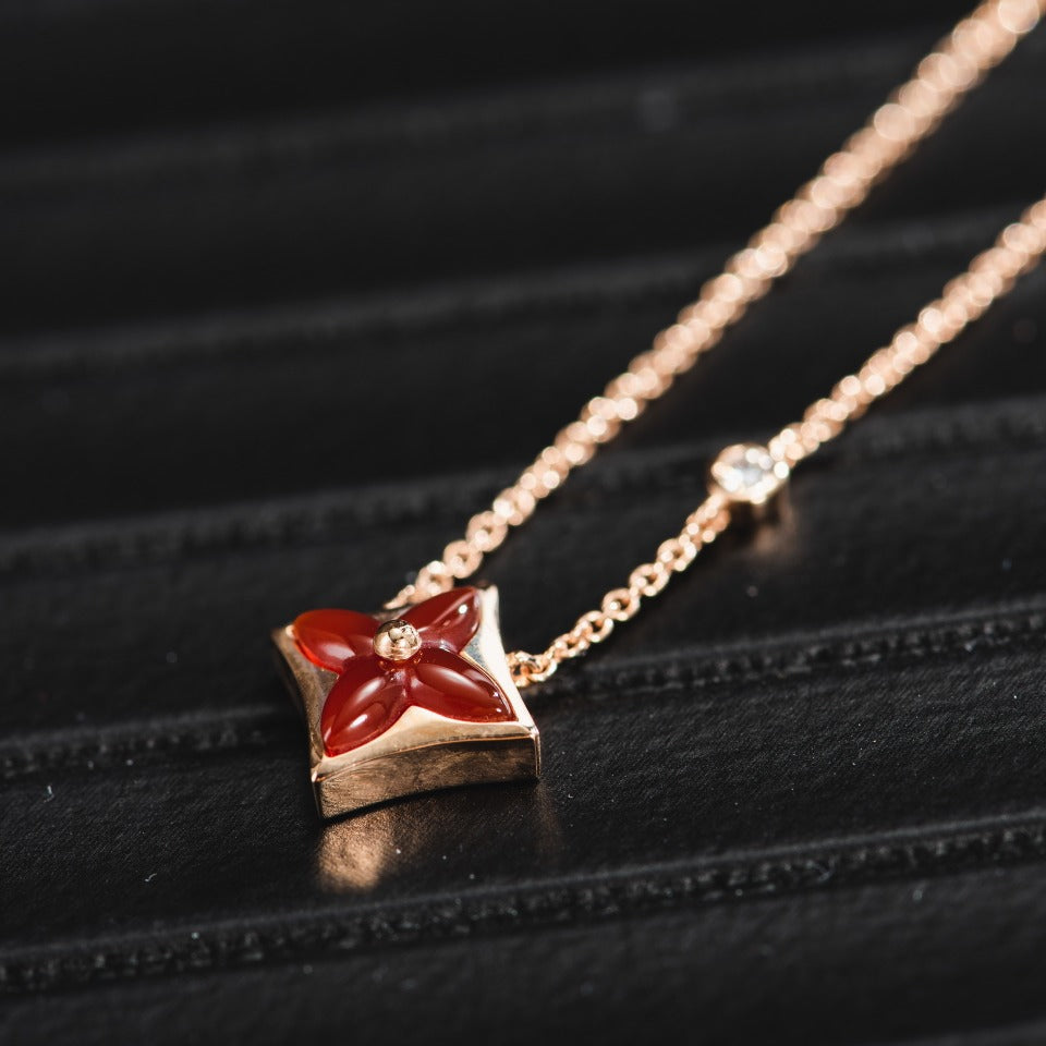 [Zalyn]STAR NECKLACE ROSE GOLD 1 DIAMOND
