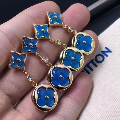 [Zalyn]STAR AND SUN AGATE DIAMOND EARRINGS