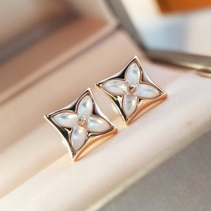 [Zalyn]STAR MOP ROSE GOLD EARRINGS