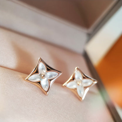 [Zalyn]STAR MOP ROSE GOLD EARRINGS