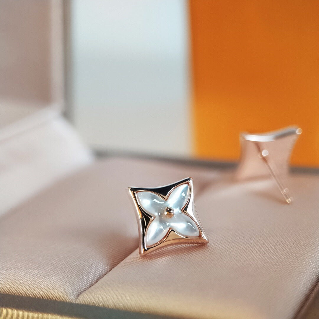 [Zalyn]STAR MOP ROSE GOLD EARRINGS