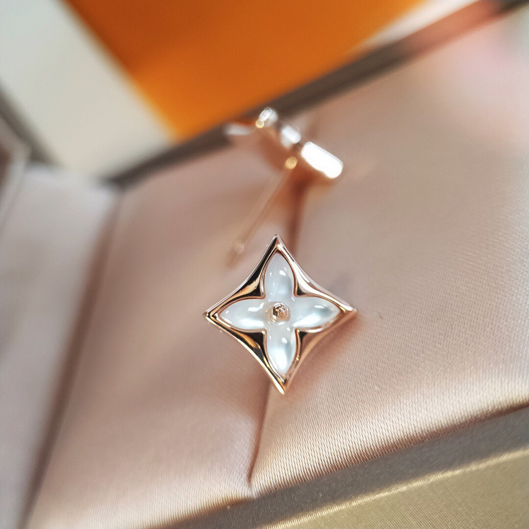 [Zalyn]STAR MOP ROSE GOLD EARRINGS