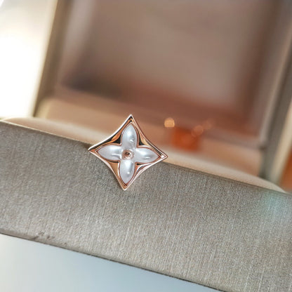 [Zalyn]STAR MOP ROSE GOLD EARRINGS