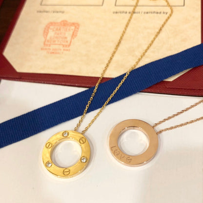 [Zalyn Jewelry ]LOVE NECKLACE 16MM 3 DIAMONDS