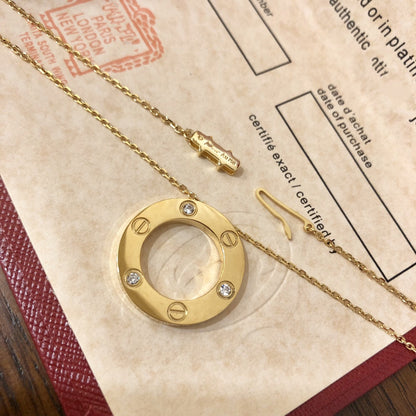 [Zalyn Jewelry ]LOVE NECKLACE 16MM 3 DIAMONDS