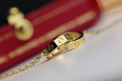 [Zalyn Jewelry ]LOVE NECKLACE DOUBLE RING GOLD