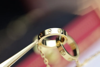 [Zalyn Jewelry ]LOVE NECKLACE DOUBLE RING GOLD