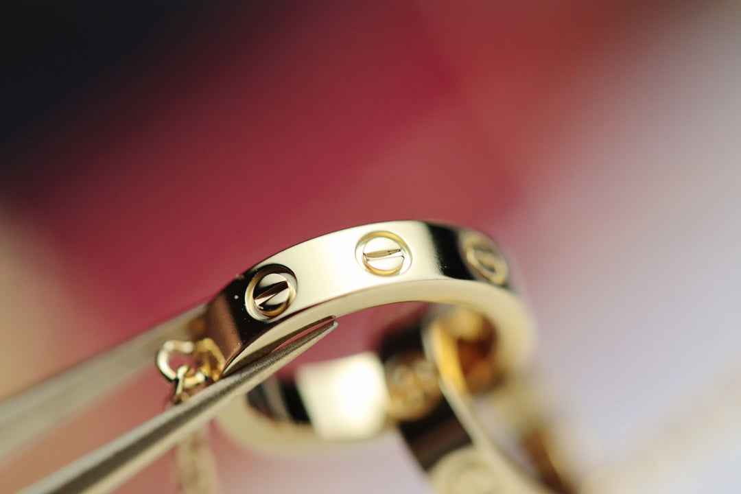 [Zalyn Jewelry ]LOVE NECKLACE DOUBLE RING GOLD