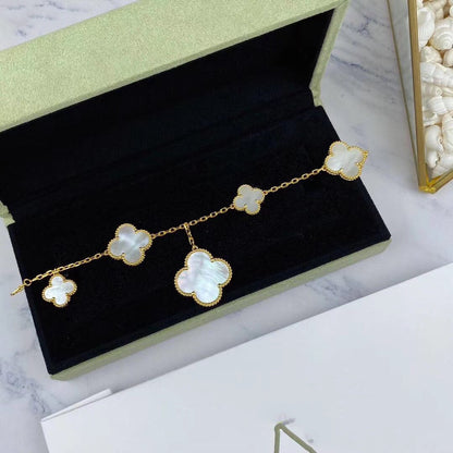 [Zalyn Jewelry ]MAGIC CLOVER MOP GOLD BRACELET 5 MOTIFS