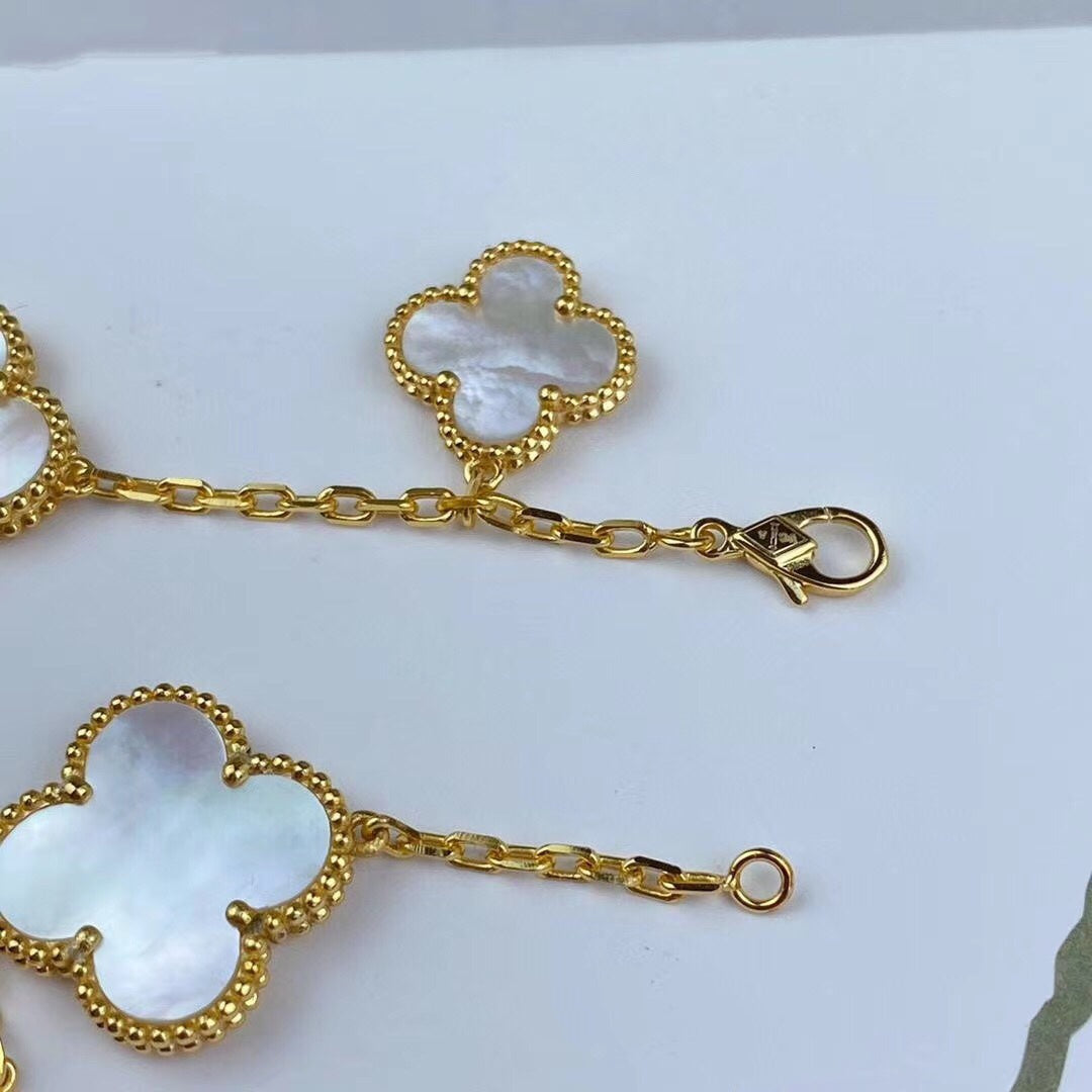 [Zalyn Jewelry ]MAGIC CLOVER MOP GOLD BRACELET 5 MOTIFS