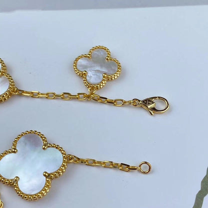[Zalyn Jewelry ]MAGIC CLOVER MOP GOLD BRACELET 5 MOTIFS