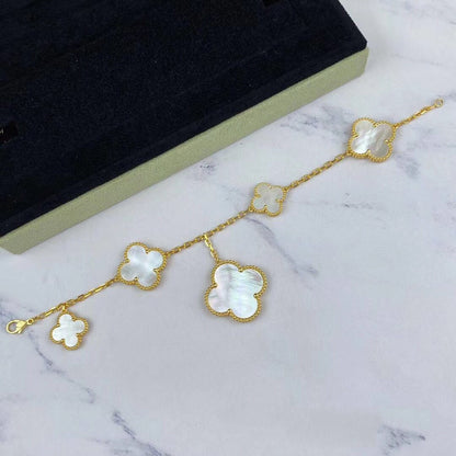[Zalyn Jewelry ]MAGIC CLOVER MOP GOLD BRACELET 5 MOTIFS