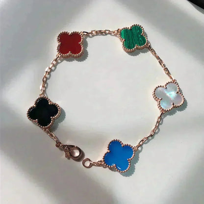 [Zalyn Jewelry ]CLOVER 5 MOTIFS MULTICOLOR BRACELET