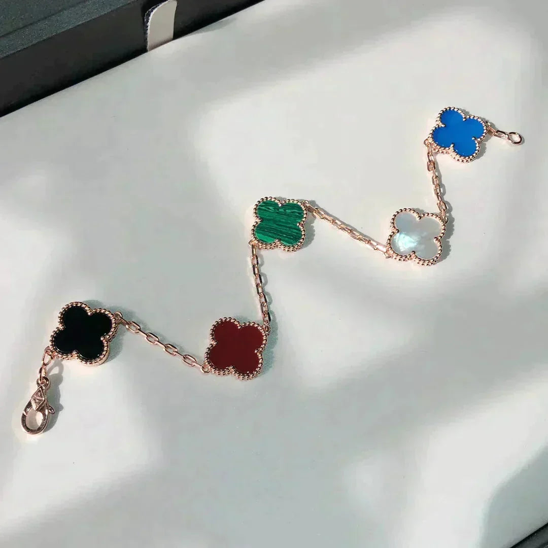 [Zalyn Jewelry ]CLOVER 5 MOTIFS MULTICOLOR BRACELET