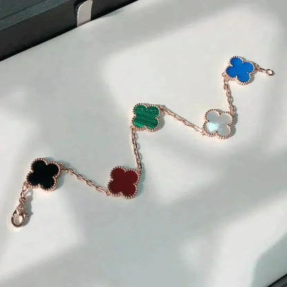 [Zalyn Jewelry ]CLOVER 5 MOTIFS MULTICOLOR BRACELET