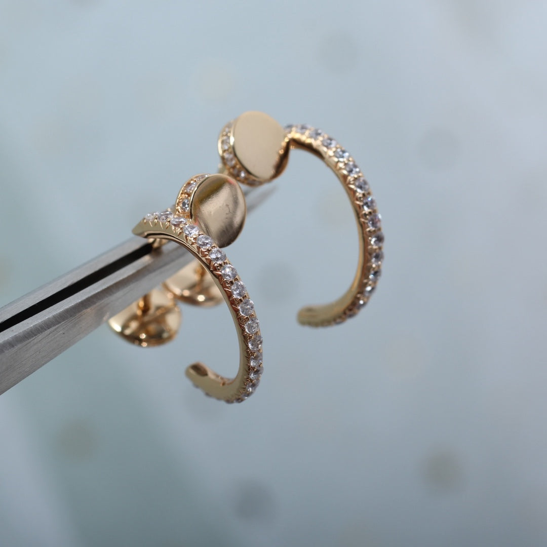 [Zalyn Jewelry ]JUSTE EARRINGS 12.75MM PINK GOLD DIAMOND