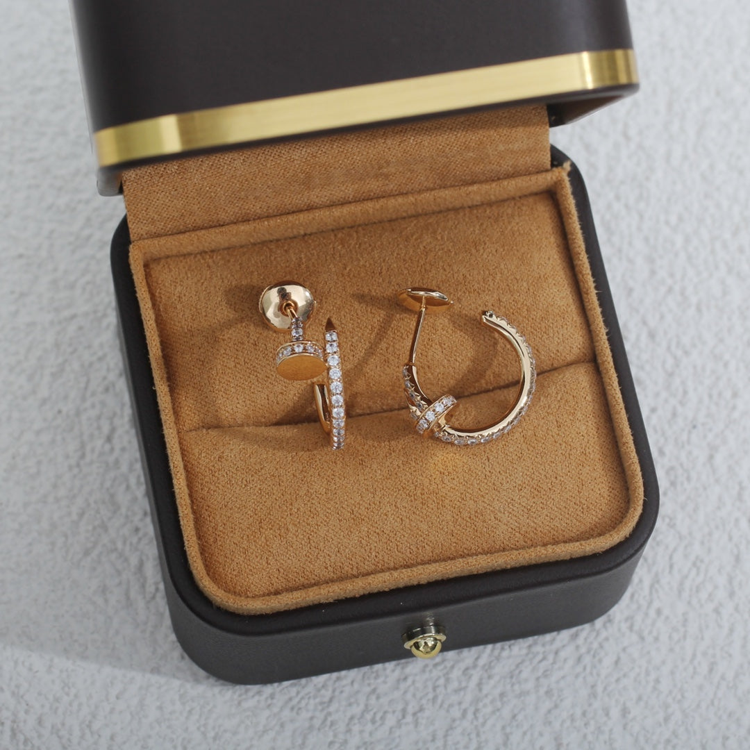 [Zalyn Jewelry ]JUSTE EARRINGS 12.75MM PINK GOLD DIAMOND