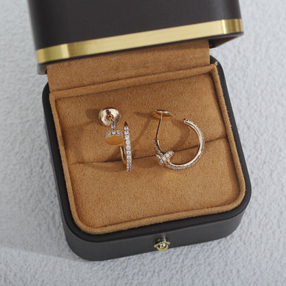 [Zalyn Jewelry ]JUSTE EARRINGS 12.75MM PINK GOLD DIAMOND