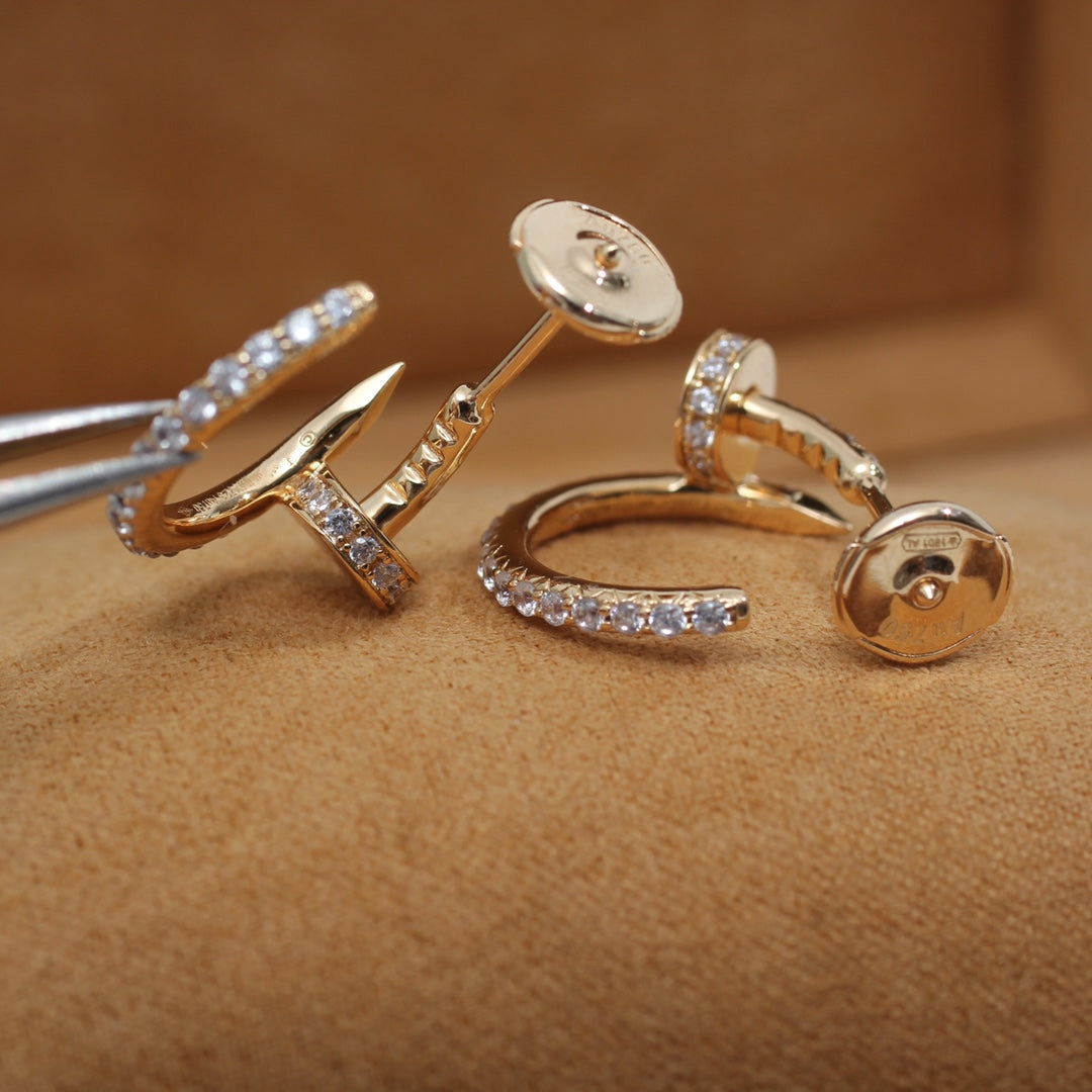 [Zalyn Jewelry ]JUSTE EARRINGS 12.75MM PINK GOLD DIAMOND