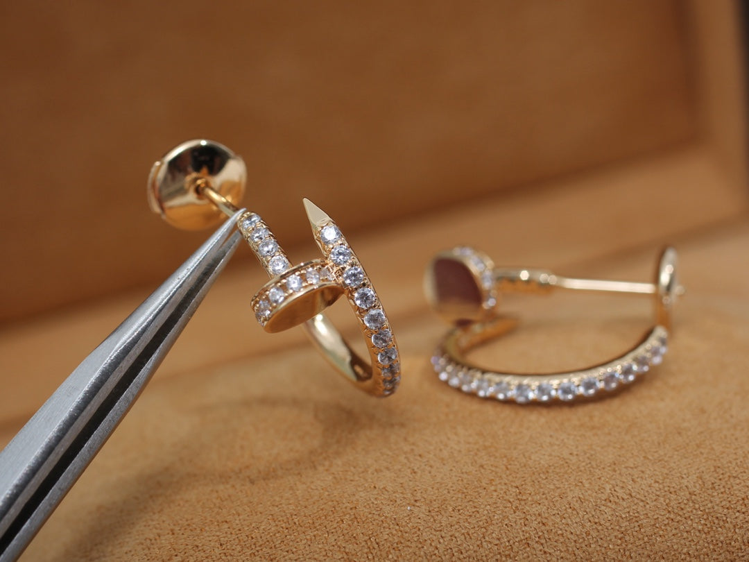 [Zalyn Jewelry ]JUSTE EARRINGS 12.75MM PINK GOLD DIAMOND