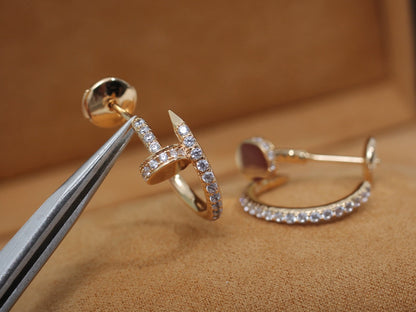 [Zalyn Jewelry ]JUSTE EARRINGS 12.75MM PINK GOLD DIAMOND
