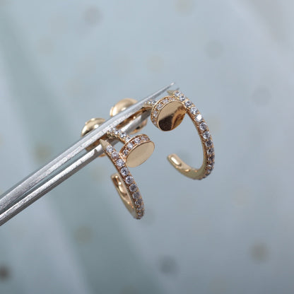 [Zalyn Jewelry ]JUSTE EARRINGS 12.75MM PINK GOLD DIAMOND