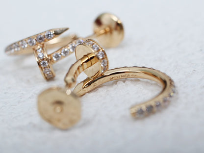 [Zalyn Jewelry ]JUSTE EARRINGS 12.75MM PINK GOLD DIAMOND