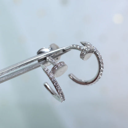 [Zalyn Jewelry ]JUSTE EARRINGS 12.75MM SILVER DIAMOND