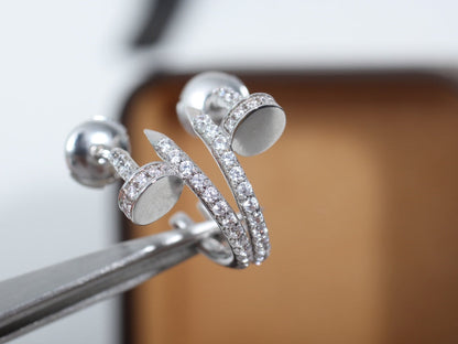 [Zalyn Jewelry ]JUSTE EARRINGS 12.75MM SILVER DIAMOND