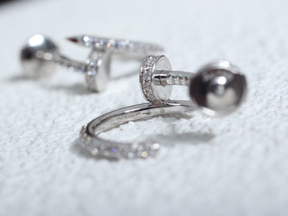 [Zalyn Jewelry ]JUSTE EARRINGS 12.75MM SILVER DIAMOND