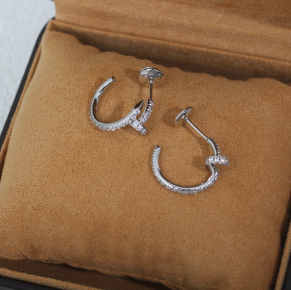 [Zalyn Jewelry ]JUSTE EARRINGS 12.75MM SILVER DIAMOND