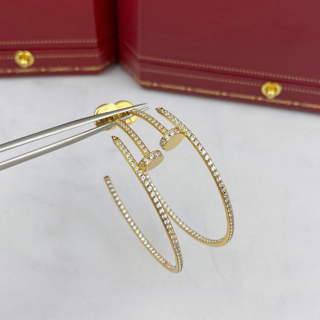[Zalyn Jewelry ]JUSTE EARRINGS FULL DIAMONDS 1.8MM
