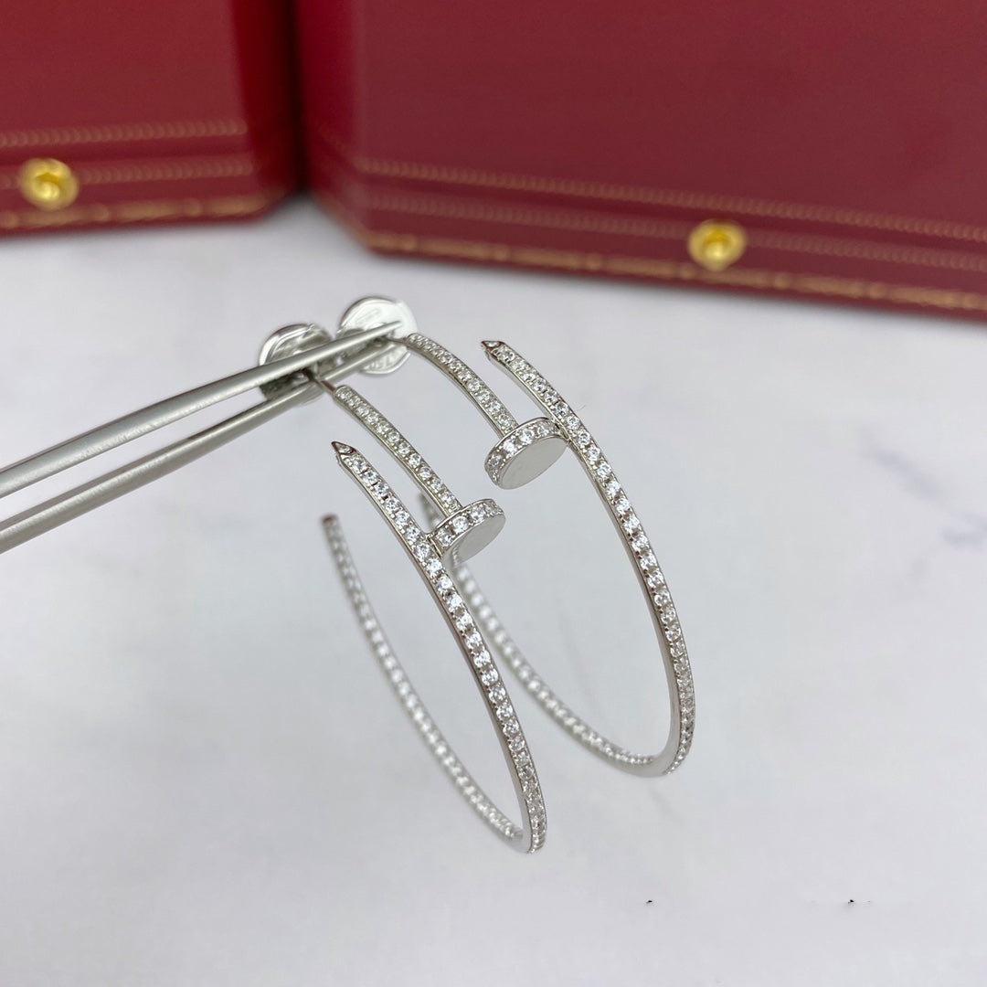 [Zalyn Jewelry ]JUSTE EARRINGS FULL DIAMONDS 1.8MM