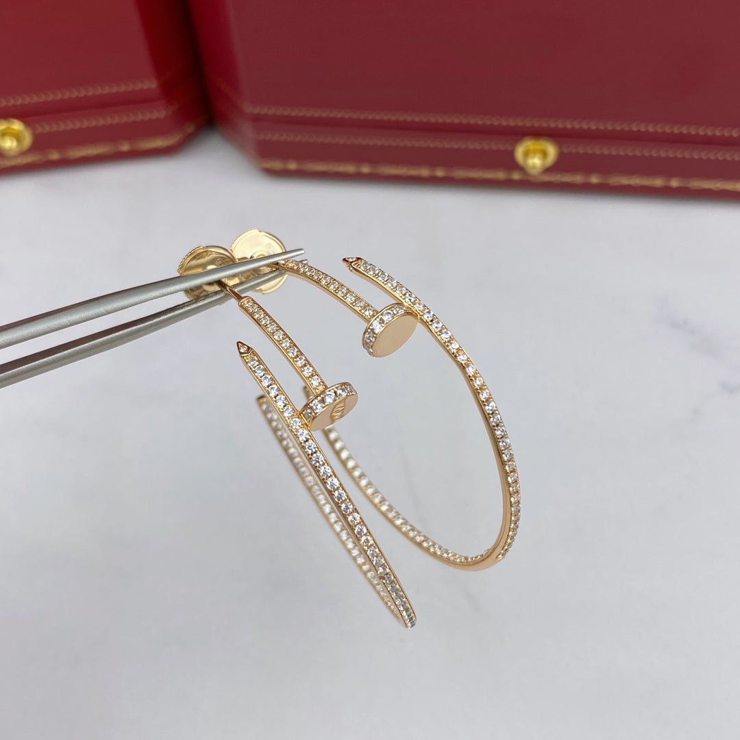 [Zalyn Jewelry ]JUSTE EARRINGS FULL DIAMONDS 1.8MM