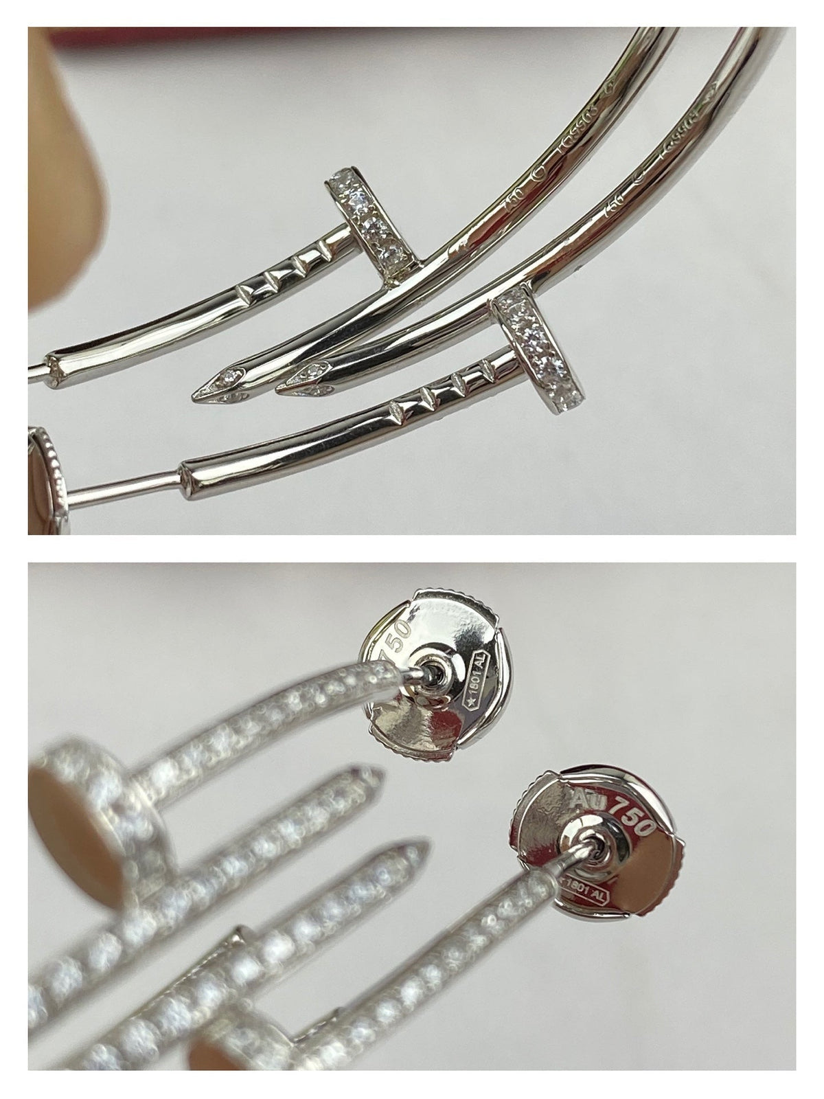[Zalyn Jewelry ]JUSTE EARRINGS FULL DIAMONDS 1.8MM