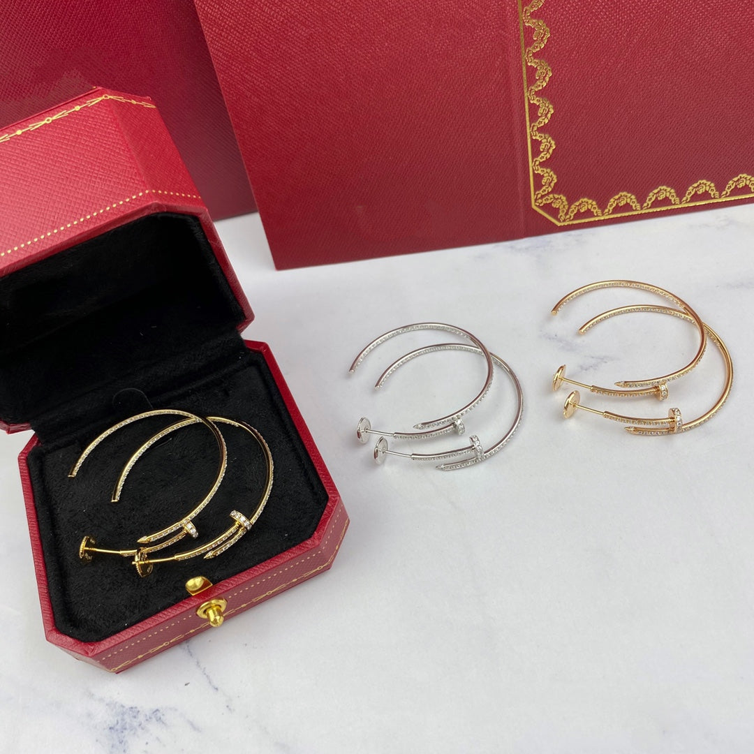 [Zalyn Jewelry ]JUSTE EARRINGS FULL DIAMONDS 1.8MM