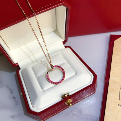 [Zalyn Jewelry ]JUSTE NECKLACE GOLD RED DIAMONDS