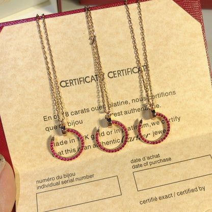 [Zalyn Jewelry ]JUSTE NECKLACE GOLD RED DIAMONDS