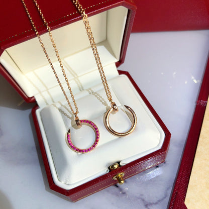 [Zalyn Jewelry ]JUSTE NECKLACE GOLD RED DIAMONDS