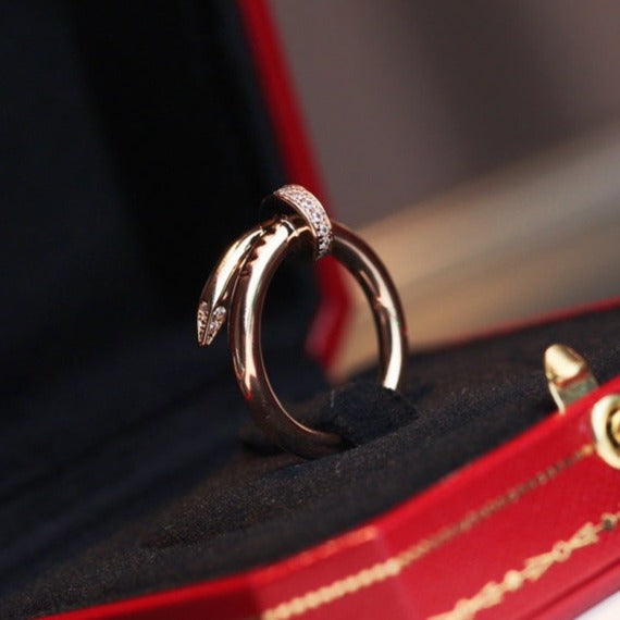 [Zalyn Jewelry ]JUSTE RING 2.65MM PINK GOLD DIAMOND