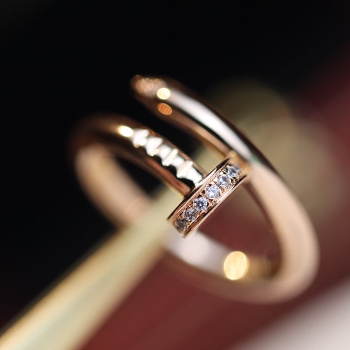 [Zalyn Jewelry ]JUSTE RING 2.65MM PINK GOLD DIAMOND