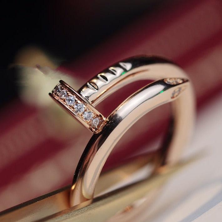 [Zalyn Jewelry ]JUSTE RING 2.65MM PINK GOLD DIAMOND