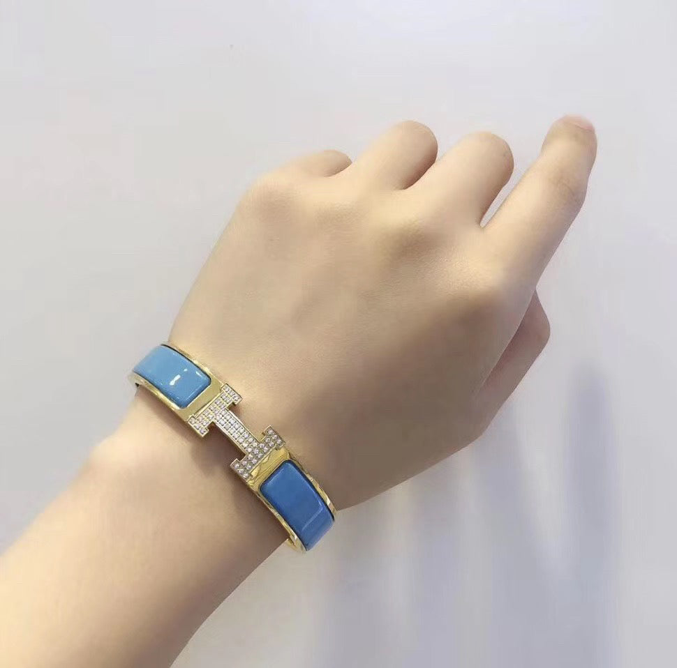 [Zalyn]H CLOUD BLUE BRACELET GOLD DIAMOND