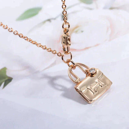 [Zalyn]AMULETTE PEDANT ROSE GOLD NECKLACE