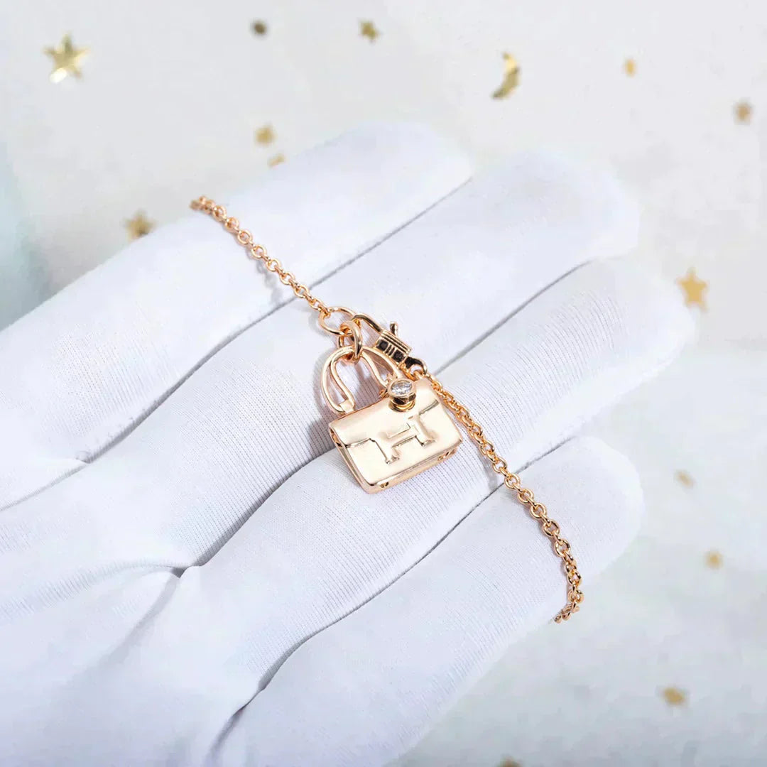 [Zalyn]AMULETTE PEDANT ROSE GOLD NECKLACE